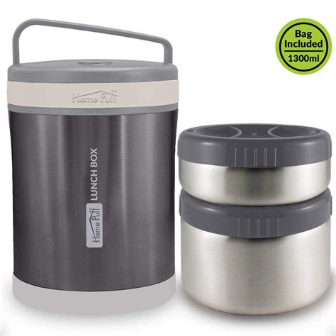 home puff double wall vacuum insulated stainless steel lunch box|flipkart home puff lunch box.